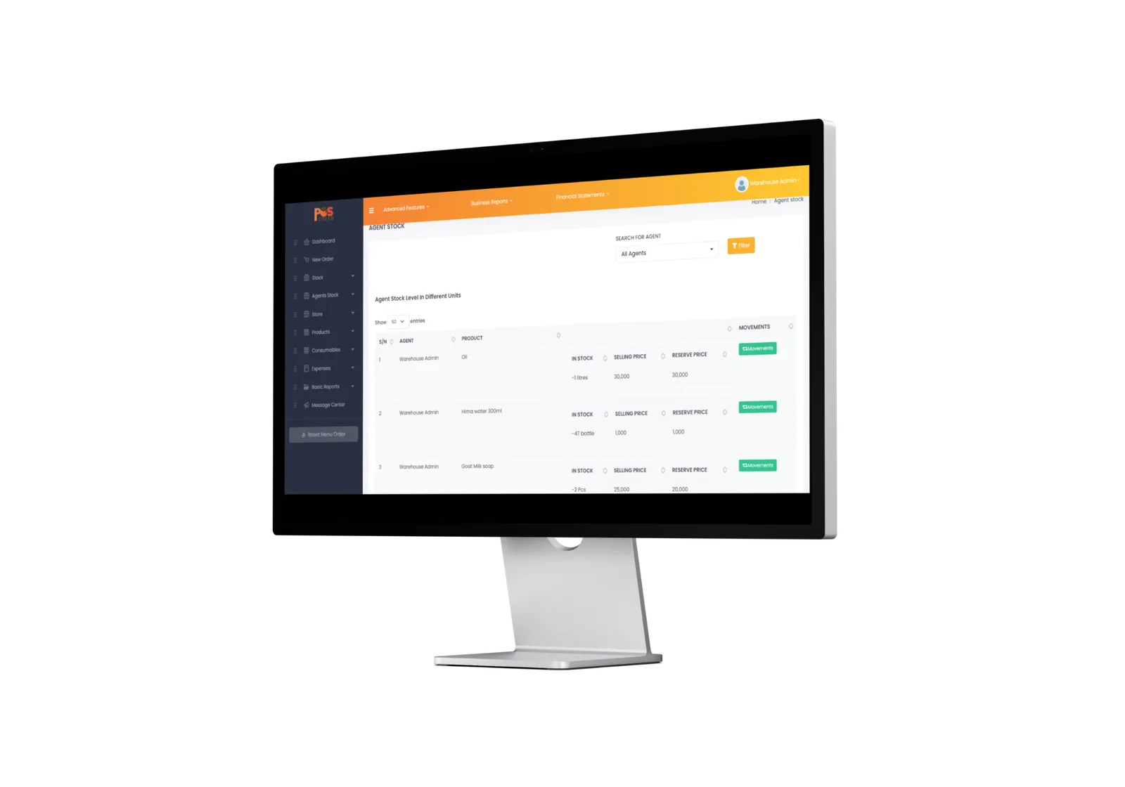 POSCream application screen