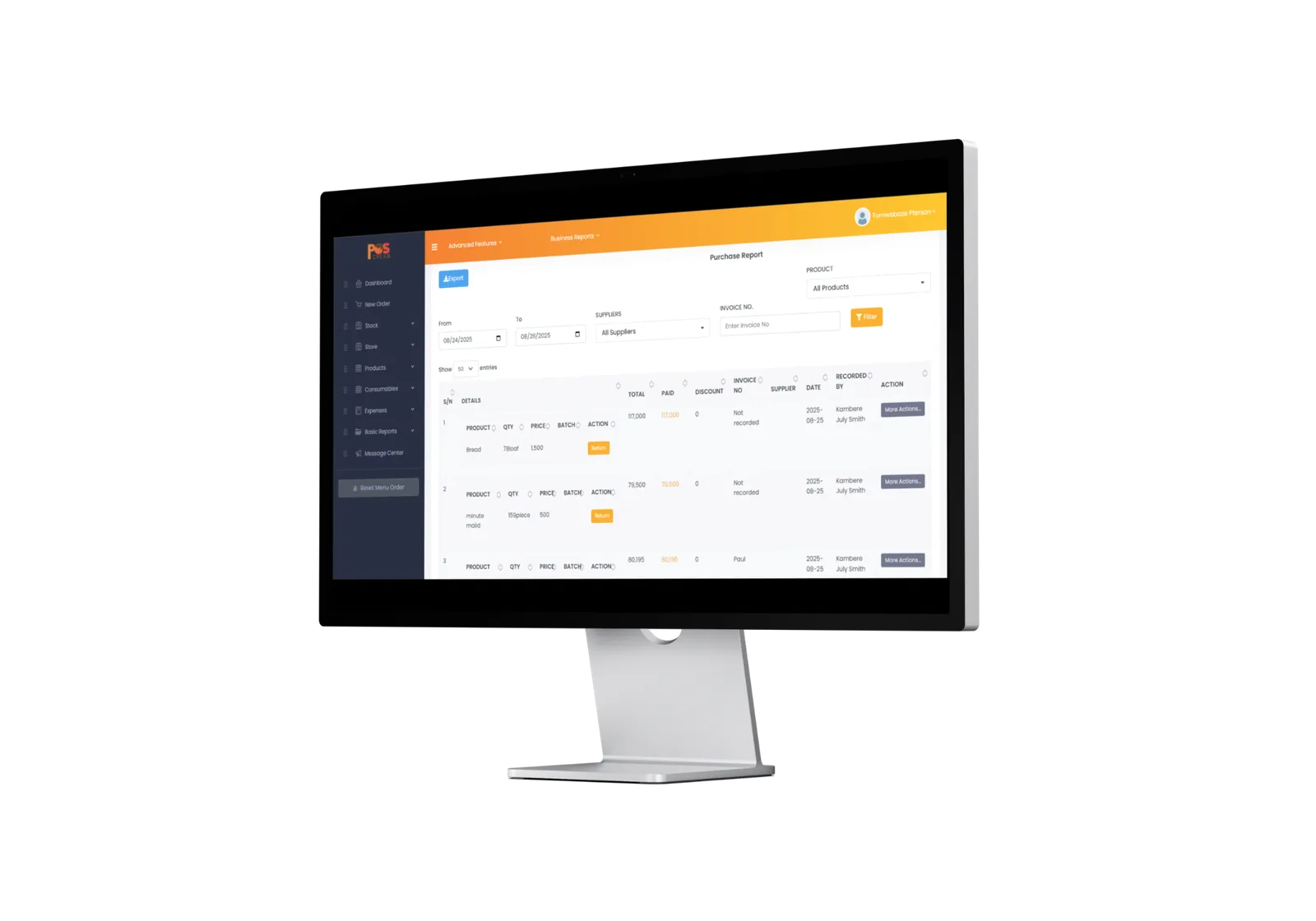 POSCream application screen
