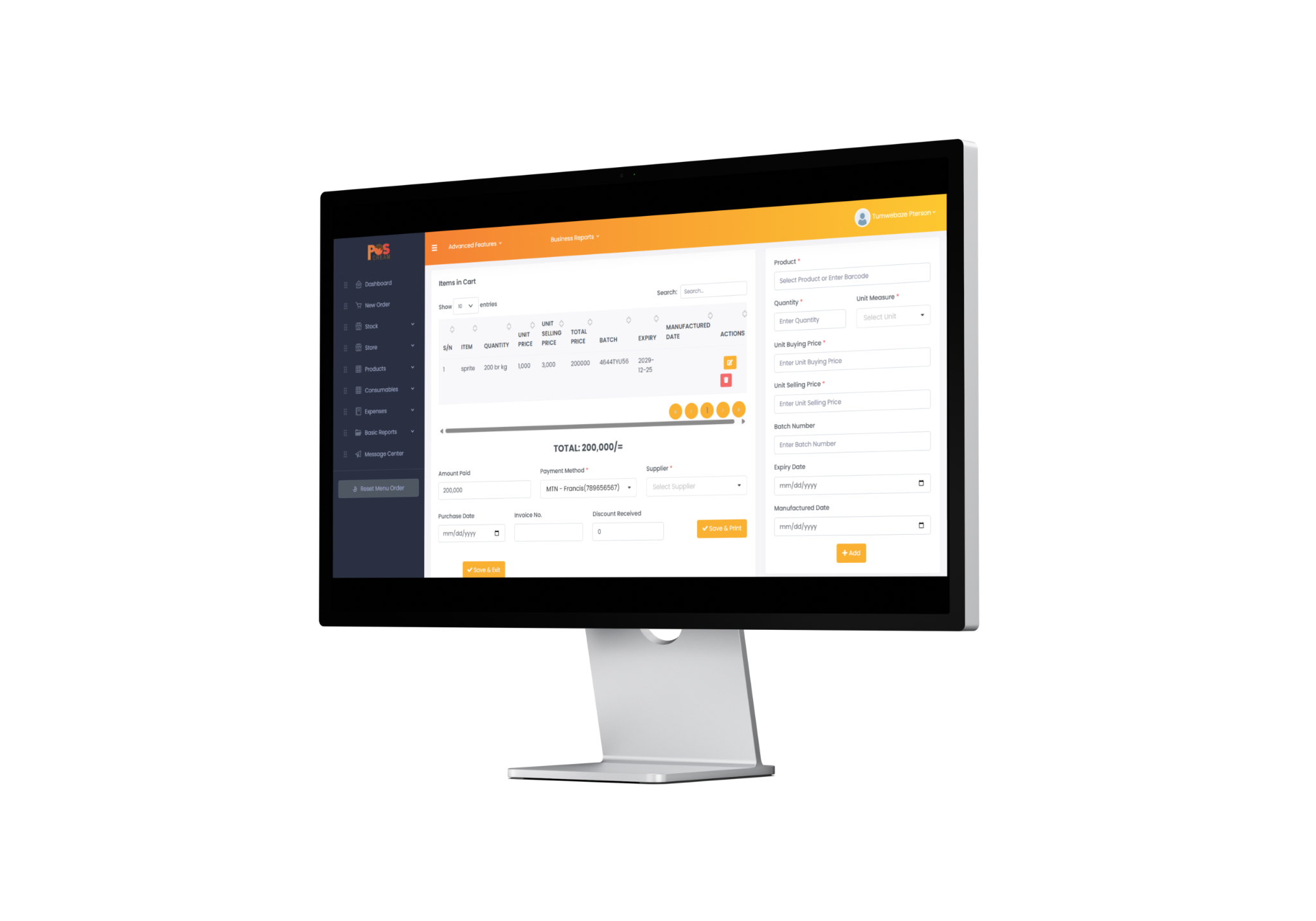 Stock receiving workflow